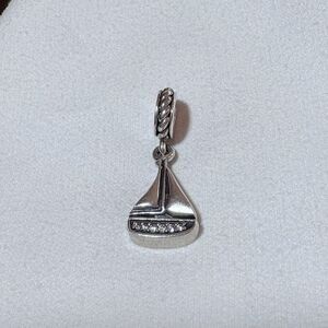 Genuine Pandora Sail Away Sailboat Dangle Charm 791138CZ Sterling Silver 925